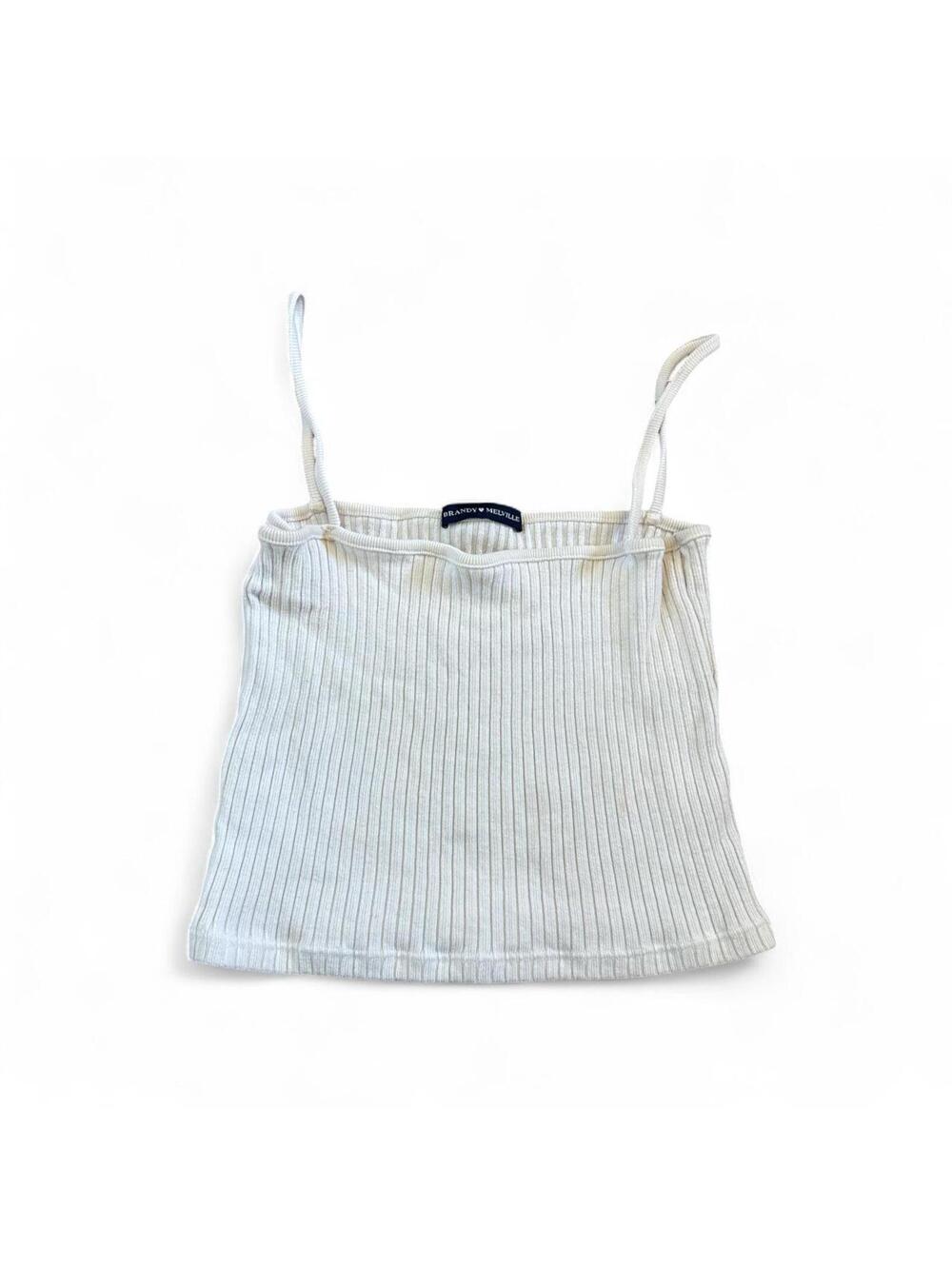 Brandy Melville White Ribbed Tank Top